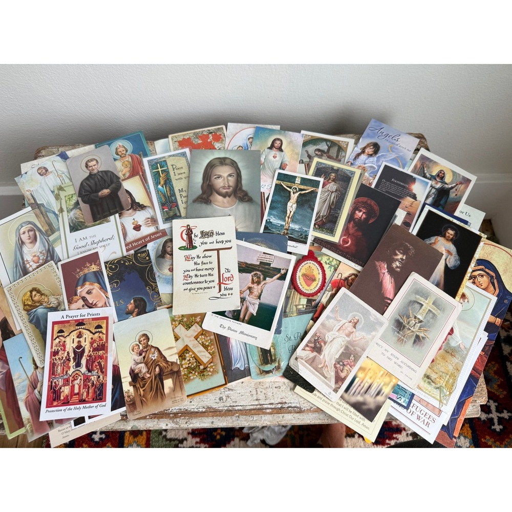 Vintage Catholic Holy Prayer Cards Lot Jesus Mary Saints Religious Ephemera - Picture 2 of 4